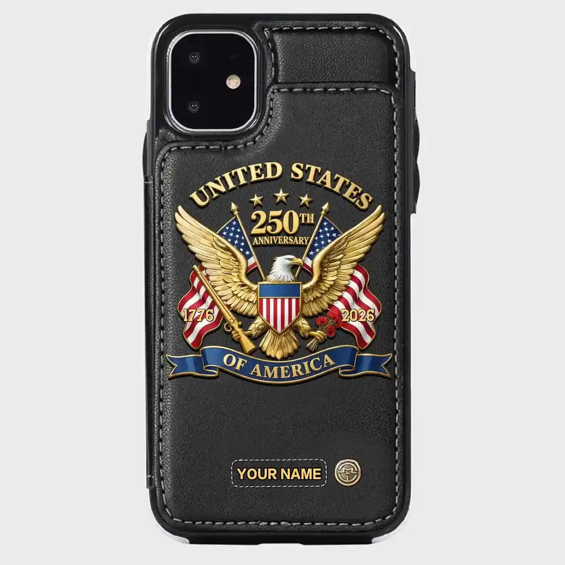 United States 250th Anniversary Custom Wallet Phone Case Personalized Leather Cover